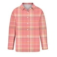 thumbnail image 3 of Craaazy Women's Casual Long Sleeve Plaid Button Down Shirts Collared Blouse Gifts, 3 of 8