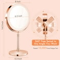 thumbnail image 5 of YUOY Lighted Makeup Mirror, Vanity Mirror with LED Lights and 10x Magnifying Mirror,  8 inch Rechargeable 2 sided Cosmetic Mirror, Rose Gold, 5 of 7