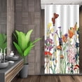 thumbnail image 5 of Small Stall Shower Curtain Floral Shower Curtain Wildflower Small Half Shower Curtain 36Wx72H Inch Narrow RV Shower Curtains Flower Shower Curtains Set with 12 Hooks, 5 of 6