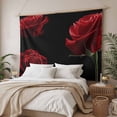 thumbnail image 3 of Red Rose Small Tapestry for Bedroom Wall Hanging Tapestry, Vintage Abstract Garden Flower Floral Black Ceiling Backdrop Tapestries Poster Blanket Wall Decor for Teens Room Living Room Dorm 23" x 28", 3 of 8