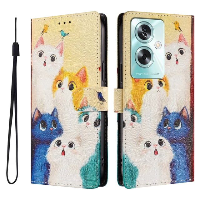 FOXDOCK Funda Tipo Cartera para OPPO A79 5G con Soporte y Correa – Diseño de Patrones Lindos