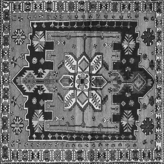 Ahgly Company Indoor Square Persian Gray Traditional Area Rugs, 6' Square