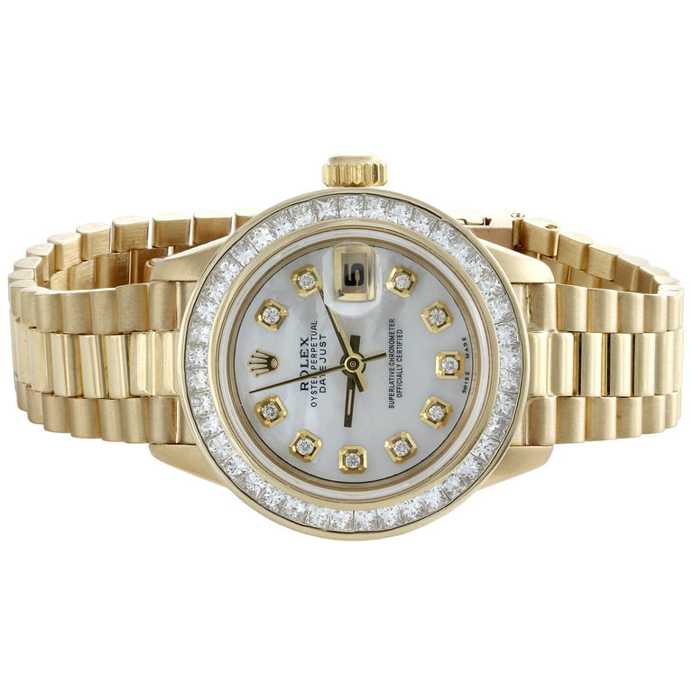 ROLEX OYSTER PERPETUAL DATEJUST Presidential 26mm 18K Yellow Gold FACTORY  DIAMOND Watch