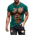 thumbnail image 6 of KyCheLot Men's Fashion T-Shirt Summer Muscle Print Crew Neck Short Sleeve Casual Blouse Shirt Tops, 6 of 6