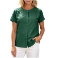 thumbnail image 2 of ClodeEU Women's Round Neck Short Sleeve Blouses,Casual Loose Fit Shirts for Summer ,Women's Plus L, 2 of 7