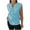Light Blue, variant on Jalioing Casual T Shirt for Women Cap Sleeve Cotton Shirts Solid Color V Neck Button Summer Fashion Tees Tops