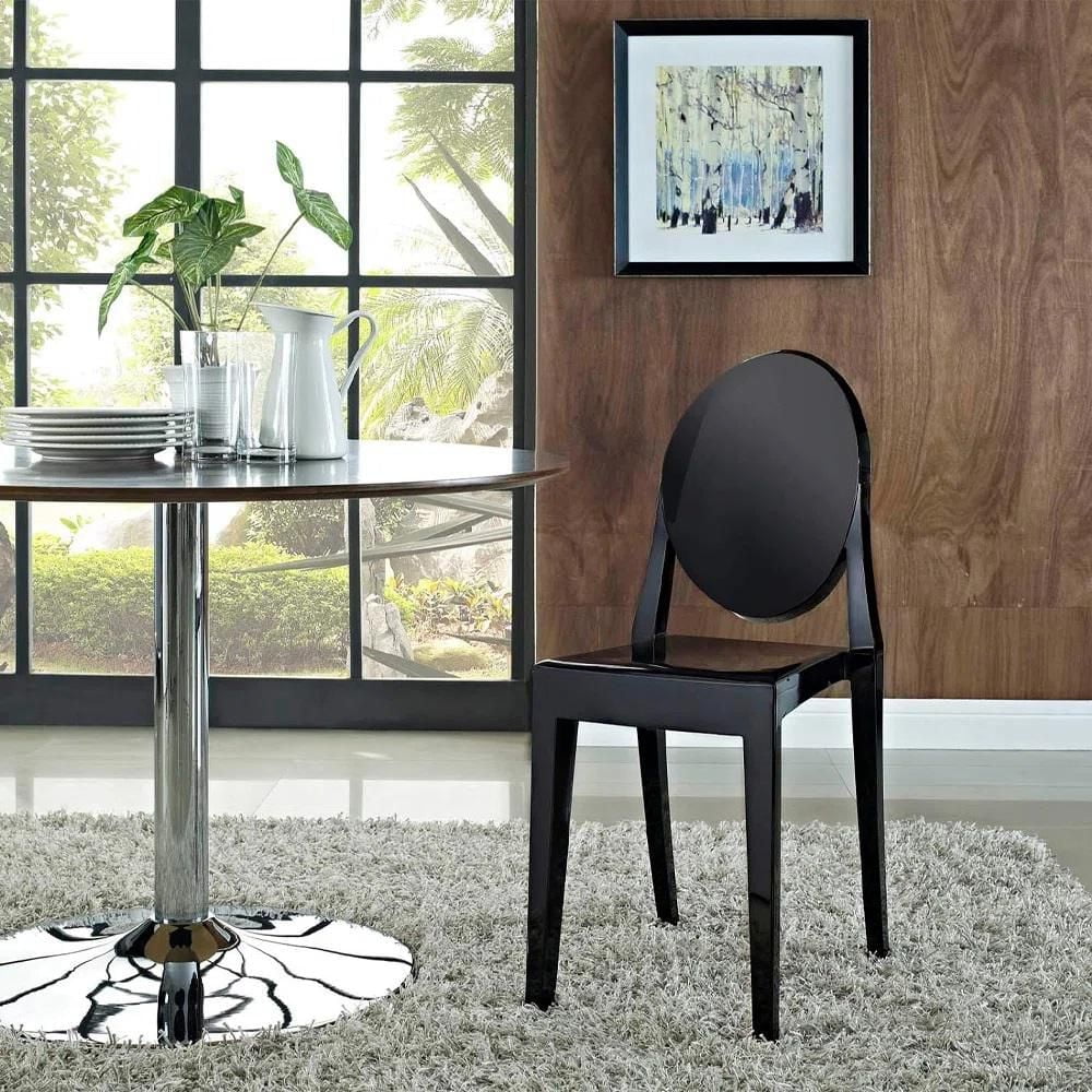 Heavenly Collection Black Plastic Armless Chair