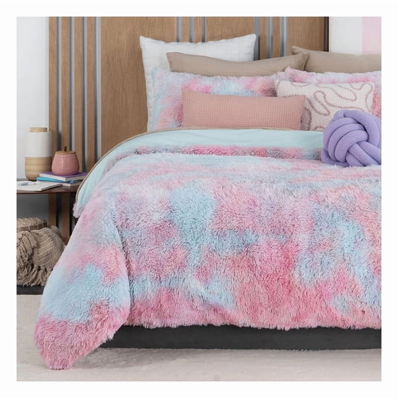 Funda Duvet Invernal Afelpada Doble Vista con Funda de Almohada Esquimal (Multicolor Rosa, Individual)