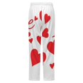 thumbnail image 6 of I Love You Letters Love Heart Winter Female Pants Flannel High Waist Women Pants Lady Warm Straight Leg Plush Trousers, 6 of 7