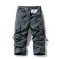 thumbnail image 2 of FRSASU Cargo Capri Pant for Men Stretch Cargo Shorts Casual Drawstring Classic Summer Short with Multi Pockets Gray 3XL, 2 of 4