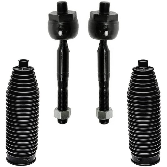 Detroit Axle - Front 4pc Tie Rods Kit for 2001-2007 Toyota Sequoia,00-06 Tundra, 2 Inner Tie Rods 2 Boots 2000 2001 2002 2003 2004 2005 2006 2007 Replacement