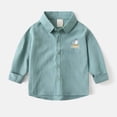 thumbnail image 2 of Curuila Toddler Child Boys Shirt Long Sleeve Cartoon Print Lapel Button Down Shirts For Boys Everyday Wear Comfort Tops Green Size 4-5 Years, 2 of 4