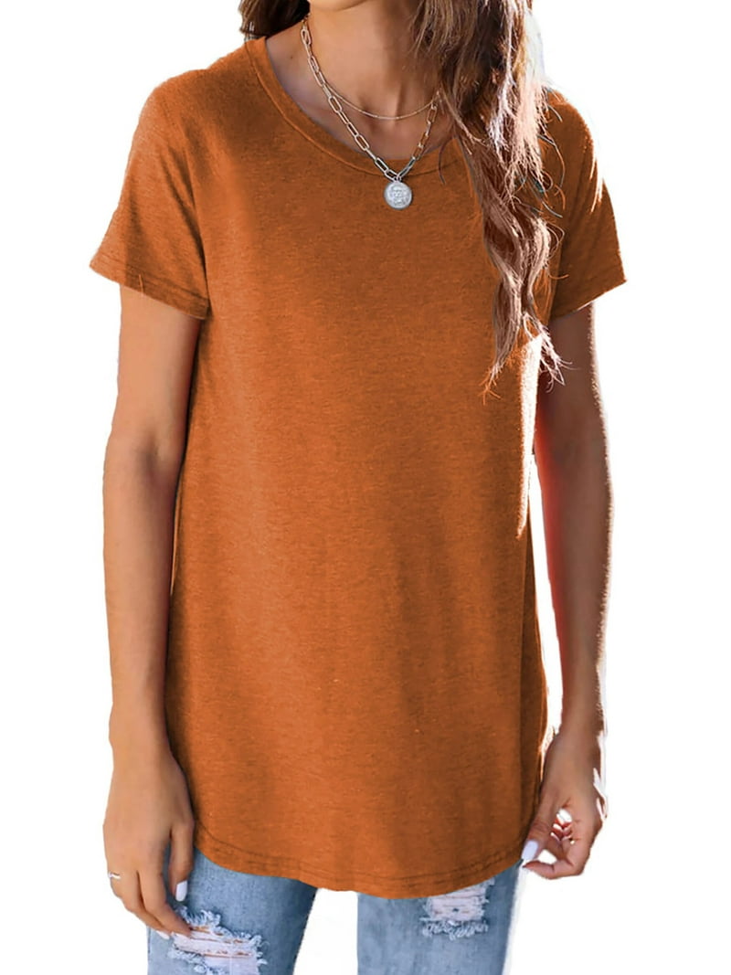 Fantaslook Trendy Short Sleeve T Shirts for Women, Crew Neck
