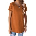 Fantaslook Short Sleeve T Shirts for Women Crew Neck Side Split Tunic