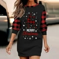 thumbnail image 2 of Robes de Fête de Noël pour Femmes Robe de Noël Joyeux Noël Manches Longues Col Rond Imprimé Sweat-Shirt (Taille: 2TG), 2 of 4