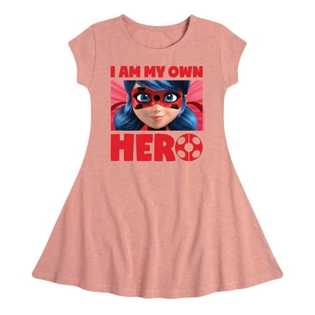 

Miraculous Lady Bug and Cat Noir - I Am My Own Hero - Toddler And Youth Girls Fit And Flare Dress