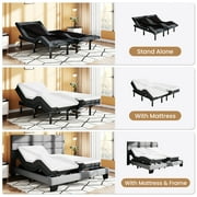 SHA CERLIN Upholstered Split King Size Ergonomic Adjustable Bed Frame with Motor 1.0, Motorized Head, Foot Incline & Wireless Remote Control, Adult