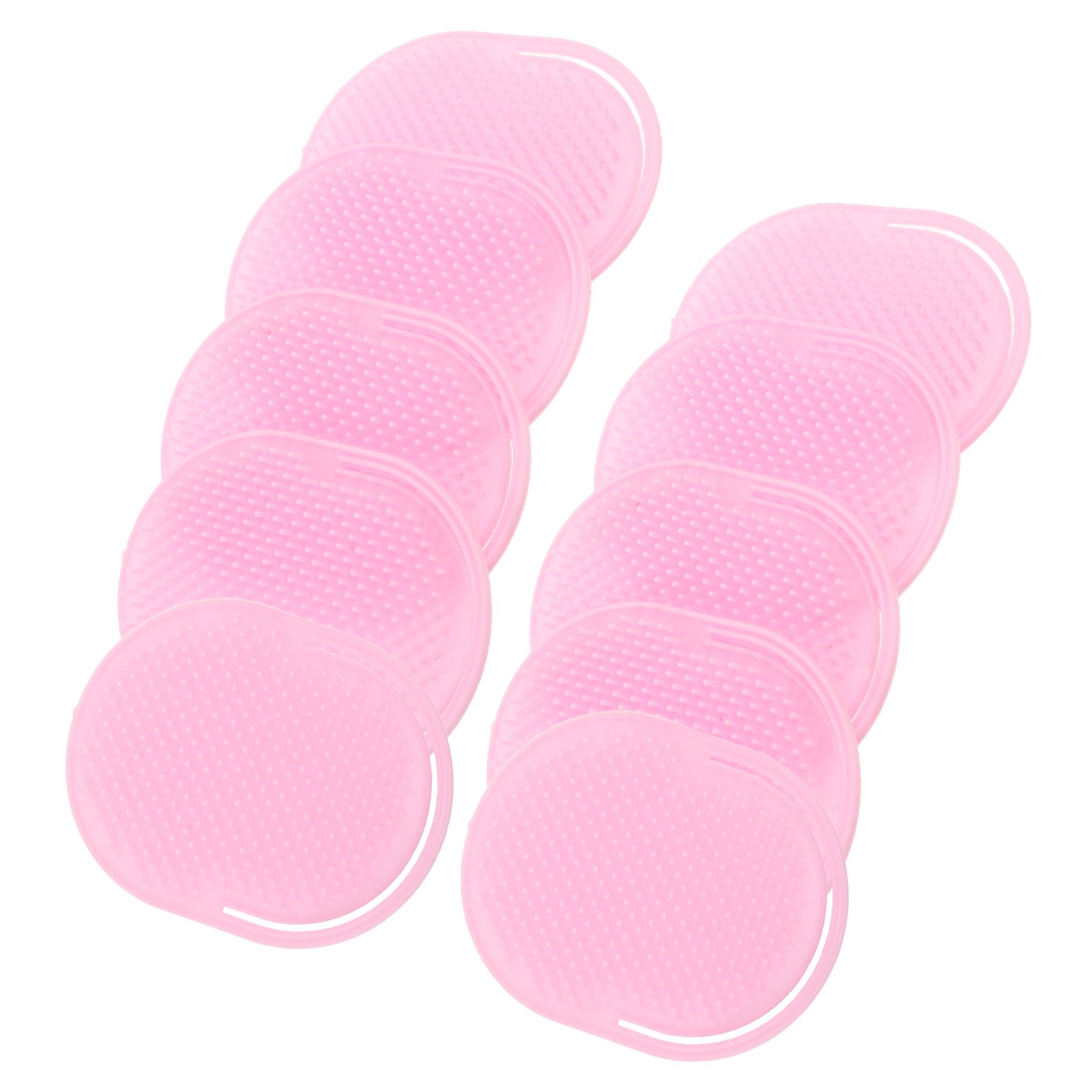 Healifty 10Pcs Pink Hair Washing Scrubbing Brush for Home Scalp Care Handheld Shampoo Comb