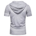 thumbnail image 7 of FRSASU Men's Casual Lace Up T-Shirts Retro V-Neck Hoodie Short Sleeve Outdoor Sports Hooded Pullover Tee Gray, 7 of 7