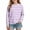 Purple, variant on Spazoro Girls Striped Long Sleeve Tops, Relaxed Fit Printed Stretchy Crewneck Pullover Casual Daily Wear Shirts Light Blue Size 5T