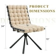 thumbnail image 4 of Set of 2 Beige Velvet Bubble Tufted Swivel Dining Chairs with Black Metal Legs for Dining Room, 4 of 8