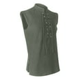 thumbnail image 3 of Timegard Tank Tops Men Half High Neck Drawstring Sleeveless Solid Color Tee Shirts Top Casual Fashion, 3 of 7