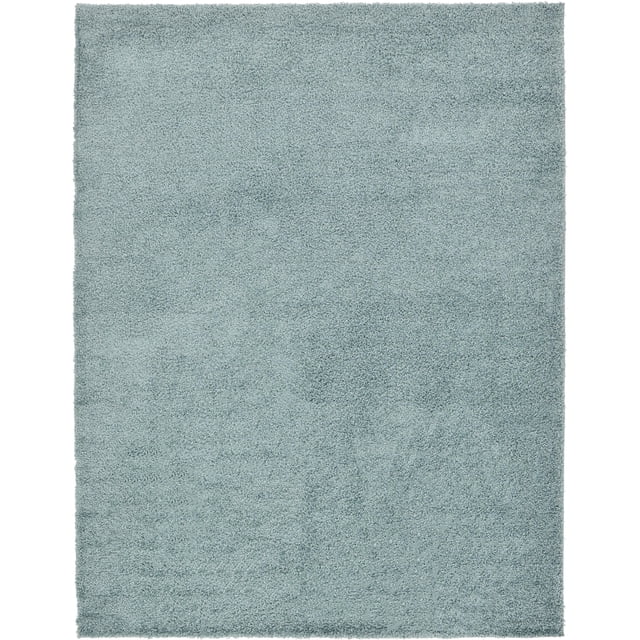 Unique Loom Solo Solid Shag Collection Area Modern Plush Rug Lush & Soft, 9' 0 x 12' 0 Rectangular, Slate Blue