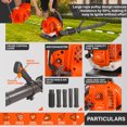 thumbnail image 4 of Powerful 65CC 2-Stroke Gas-Powered Backpack Leaf Blower for Yard Lawn Debris Clearing, 850CFM 230MPH 4.3HP Gas Blower w/1.8L Fuel Tank, Ideal for Industrial/Commercial Use, 4 of 19