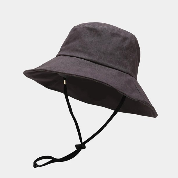 Sombrero de cubo con cuerda para mujer, gorra de playa de ala ancha con protección solar, accesorio de vacaciones al aire libre para senderismo