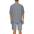 thumbnail image 4 of Stamzod Sweatsuits for Men 2 Piece Summer Solid Color Short Sleeve Tees and Shorts Set Casual Loose Plus Size Workout Running Tracksuit with Pocket Dark Gray S, 4 of 7