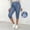 Light Blue, variant on Tqcoqu Women's Faux Jeans Print Capris High Waist Pull On Knit Non-Denim Pants with Decorative Pockets,Dark Gray,Women's S-XXL