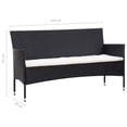 thumbnail image 2 of vidaXL 5 Piece Poly Rattan Outdoor Dining Sets with 3-Seater Sofa and 2-Seater Sofa, Black / Cream White, 2 of 12