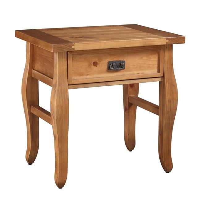 Benzara BM144095 Wooden Rectangular End Table with One Drawer & Curved