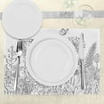 thumbnail image 3 of Ambesonne Floral Place Mats Set of 4, Flowers Garden Scenery, Standard Size, Grey and White, 3 of 6