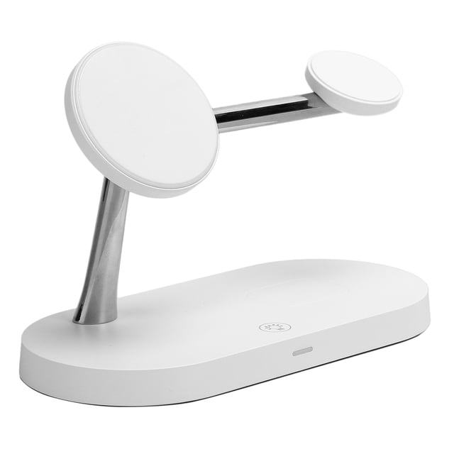 Magnetic Charging Dock, Stable Charging Station Convenient 5 In 1 Practical Adjustable For Phones For Earphonees For Watches White