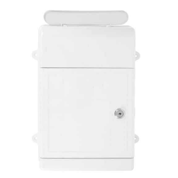 BESTYASH Key Lock Mailbox Wall Mounted for Indoor and Outdoor Plastic White 1Pack