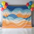 Abstract Mountains Photography Backdrop 12x8FT, Orange Blue Gradient ...