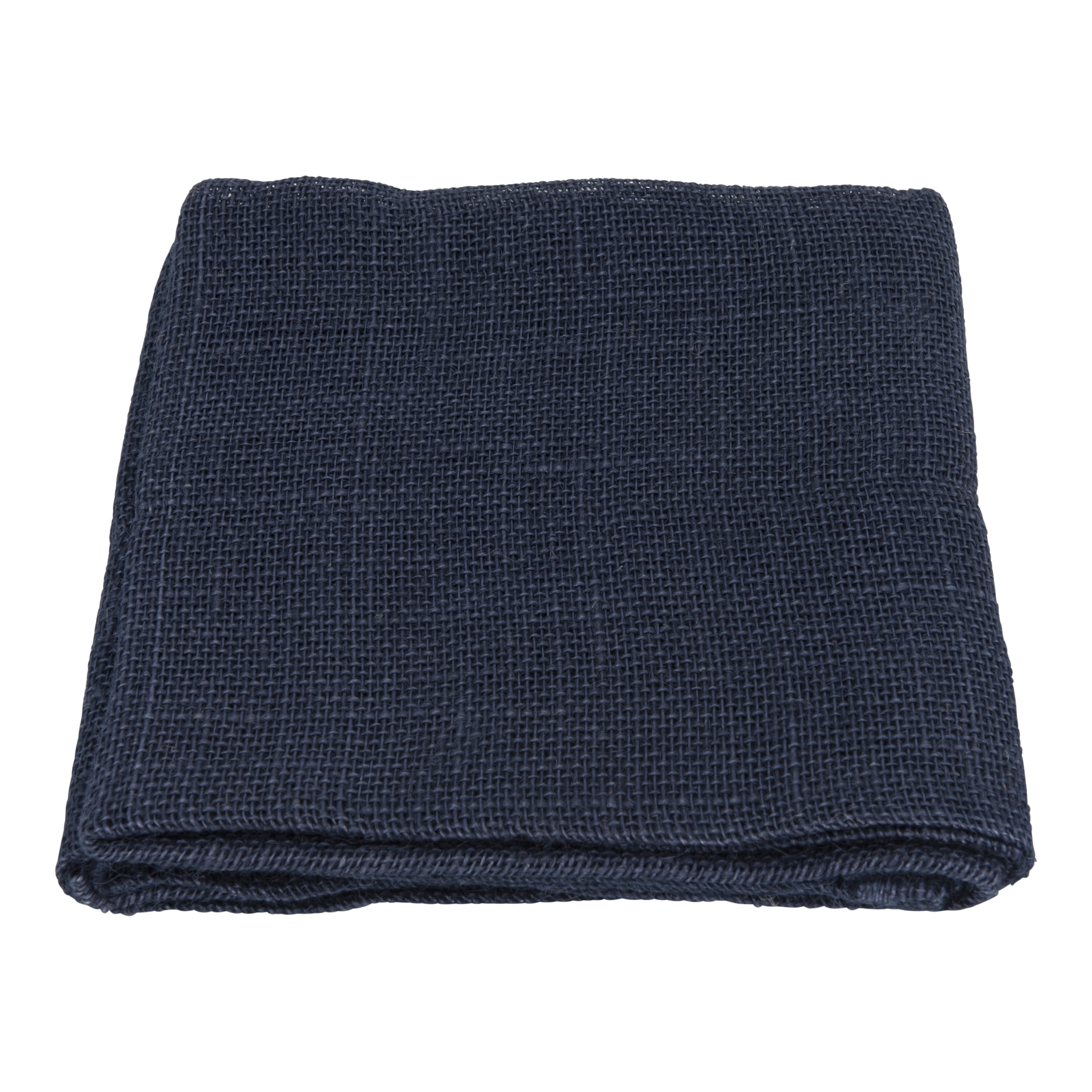 (2 pack) Allen Company Precut Natural Jute Burlap, Finished Edges, 46"W x 1-Yard, Navy Blue
