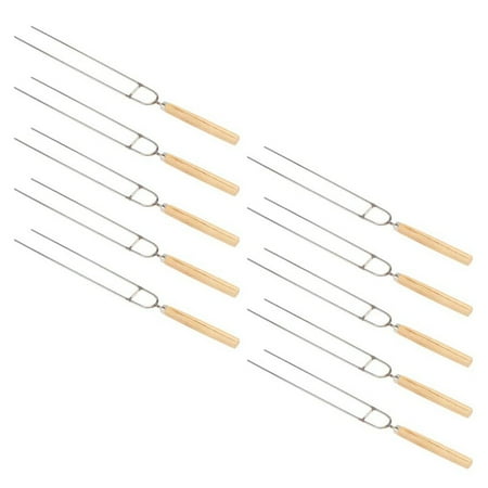 

10Pcs Stainless Steel U- Shaped Barbecue Forks Fork Marshmallow Roasting Sticks Skewers for Outdoor Grilling