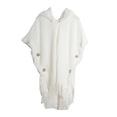 thumbnail image 2 of RYDCOT Women Pullover Poncho with Tassels Knitted Hooded Shawl Scarf Fringed Wrap Sweater Cape Knitwear Button Hooded Cape Shawl Clearance, 2 of 4