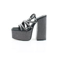 thumbnail image 2 of Steve Madden Womens Cocktails Faux Leather Embellished Platform Sandals, 2 of 8