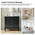 thumbnail image 2 of Tina's Home Farmhouse Black Soild wood End Tables Set of 2 with Charging Station, 3 Drawer Side Table with Pull-Out Tray for Living Room, Small Spaces, 2 of 7