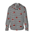 thumbnail image 3 of Kll Ladybugs On Black And White Striped Print Men'S Women’s Upf 50+ Sun Protection Outdoor Hoodie Jacket Long Sleeve Fishing Hiking Performance Shirt- 3x-Large, 3 of 8