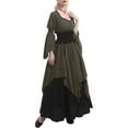 thumbnail image 7 of GaThRRgYP Womens Plus Size Dresses,Women's Medieval Renaissance Pirate Witch Dress Gown Skirt Army Green XS, 7 of 7