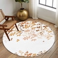 thumbnail image 2 of Round Area Rug 8 Ft, Yellow Leaves Washable Non-Slip Circle Carpet for Living Room/Bedroom, Summer Botanical Collection Low-Profile Large Area Rugs for Indoor, 2 of 8