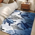 thumbnail image 4 of Coastal Sea Turtles Area Rugs 2.7'x5', Washable Small Throw Rugs for Kitchen Bedroom, Summer Coral Ocean Beach Gradient Blue Indoor Outdoor Rug Non-Slip Low Pile Carpet Runner Reversible Floor Mats, 4 of 8