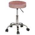 thumbnail image 2 of Hillsdale Furniture Nora Tufted Adjustable Backless Metal Vanity Stool in Pink, 2 of 10
