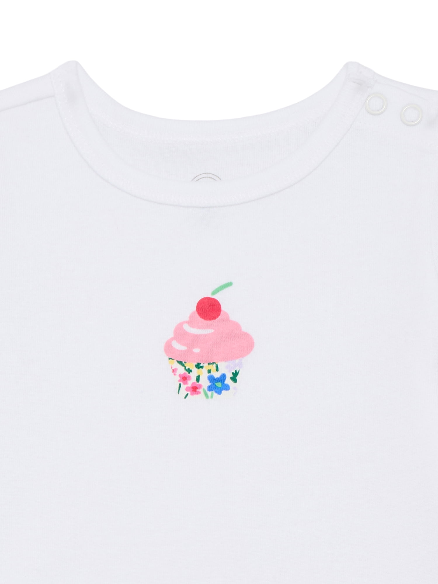 Wonder Nation Baby Girl Short Sleeve Bodysuit, Sizes 0-24 Months