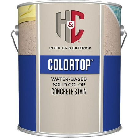 H&C Colortop water-based Solid Color Concrete Stain GULL GRAY (Best Way To Get Oil Stains Off Concrete)