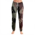 thumbnail image 2 of Wutalume Halloween Women's Casual Pajama Pants - Drawstring Elastic Waist Cuffed Pants with Pockets, Loose Trousers for Festival Wear,Gray L, 2 of 5
